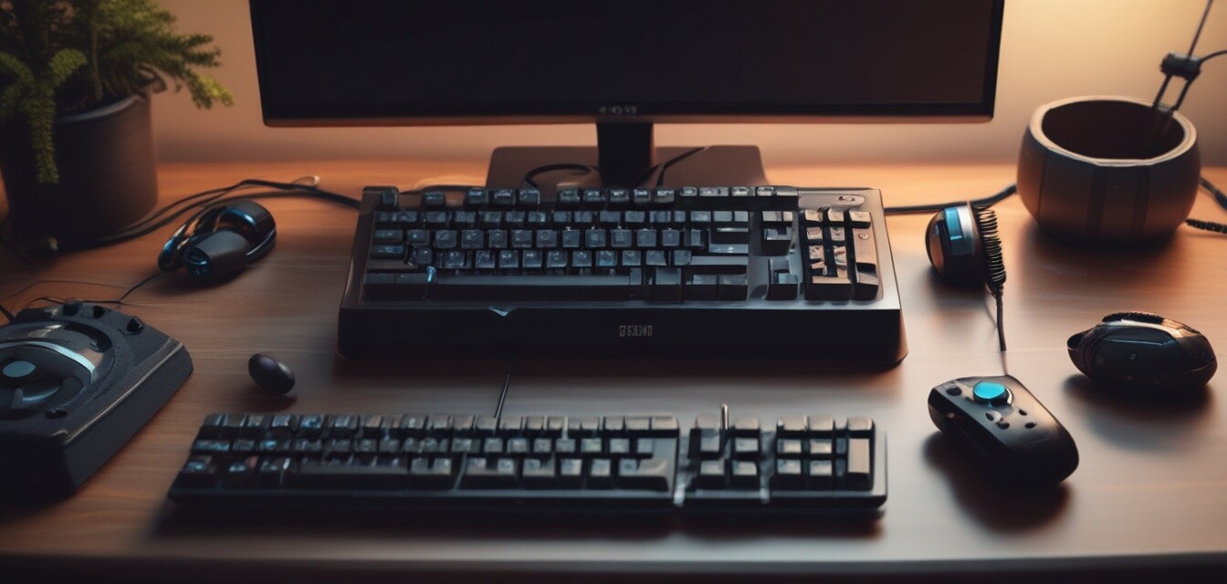 Gaming accessories on a desk