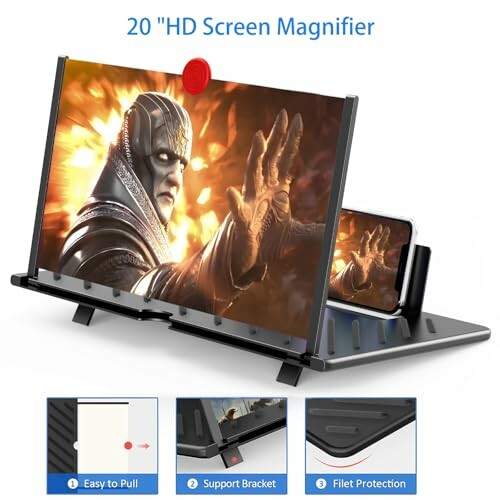 Smartphone screen magnifier with wide compatibility for various phone models.