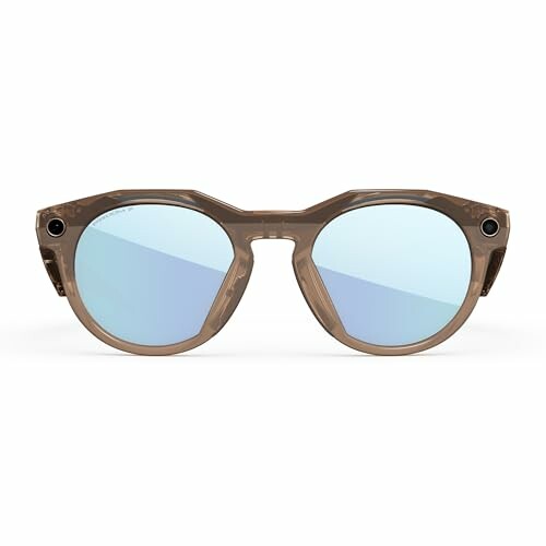 Front view of stylish sunglasses with reflective lenses.