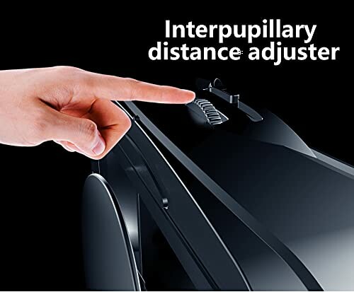 Finger adjusting interpupillary distance on VR headset